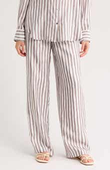 Theory Relax Stripe Silk Pull-On Pants