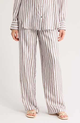 Relax Stripe Silk Pull-On Pants