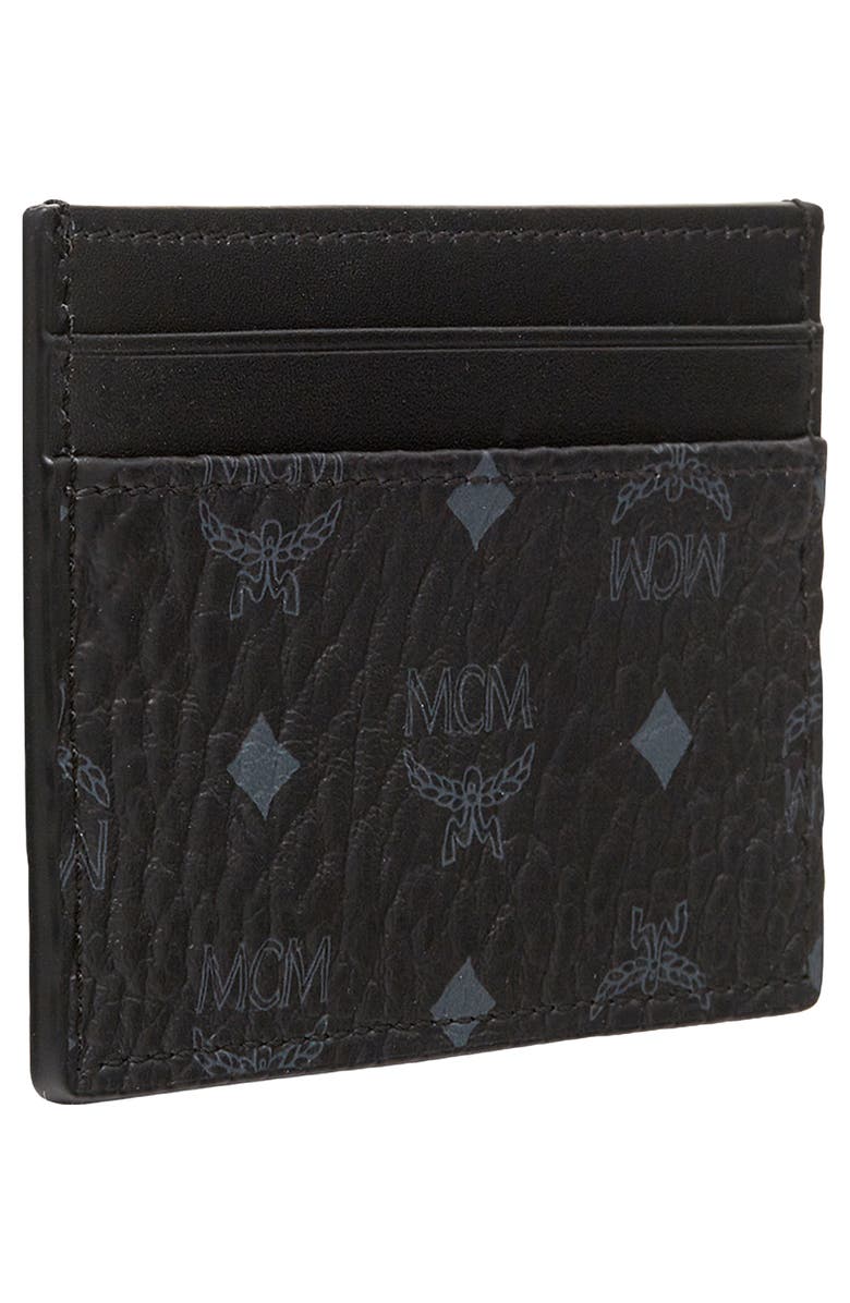 MCM Mini Visetos Coated Canvas Card Case, Alternate, color,