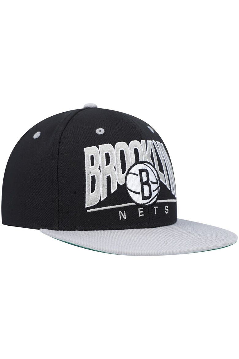 Men's Mitchell & Ness Black Brooklyn Nets City Arch Snapback Hat, Alternate, color, Black