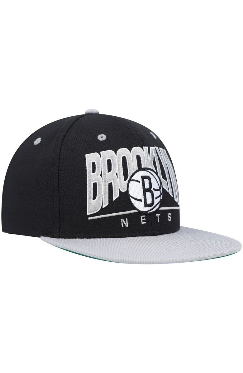 Mitchell & Ness Men's Mitchell & Ness Black Brooklyn Nets City Arch Snapback Hat, Alternate, color, 