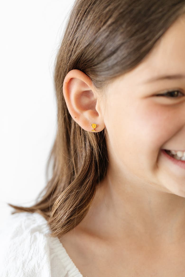 Trophy Stud Earrings, Alternate, color, Gold