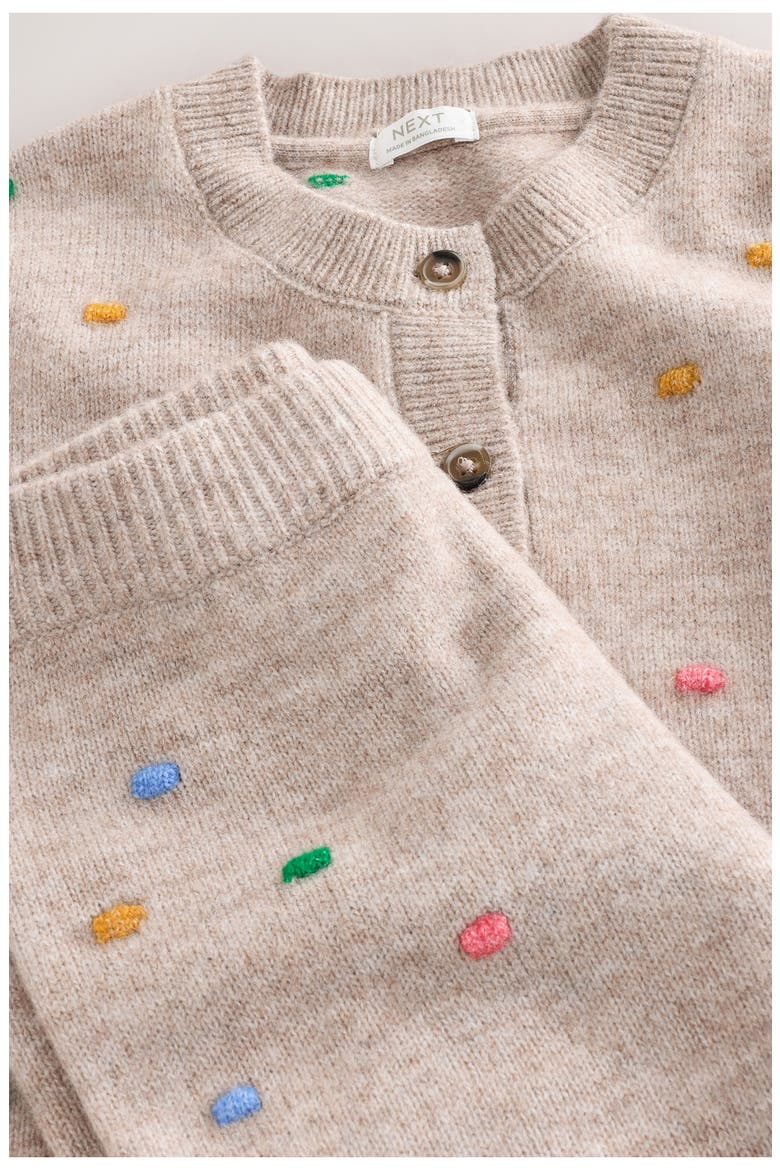 Kids' Pompom Knit Cardigan & Pants Set, Alternate, color, NEUTRAL