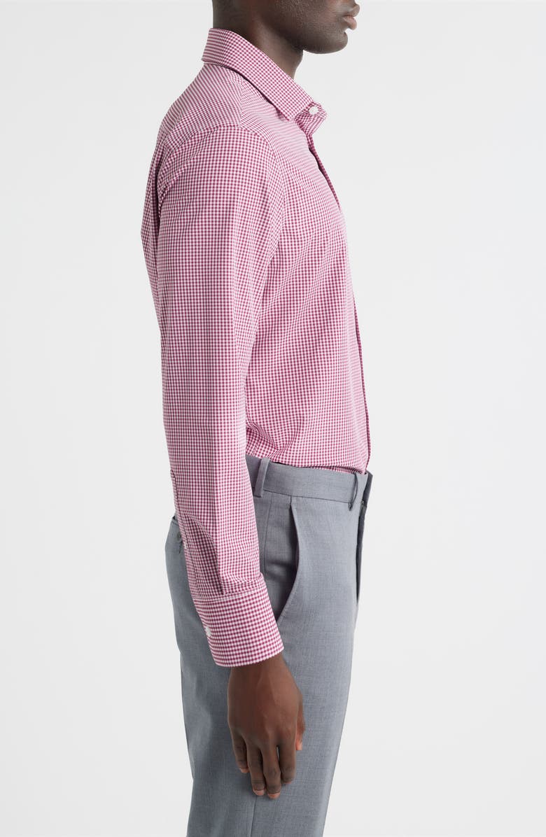 Mizzen+Main Leeward Trim Fit Gingham Performance Button-Up Shirt, Alternate, color, Mulberry Ian Gingham