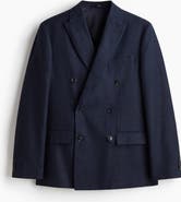 H&M Relaxed Fit Double-breasted Linen-blend Jacket