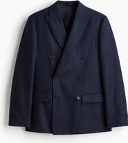 H&M Relaxed Fit Double-breasted Linen-blend Jacket