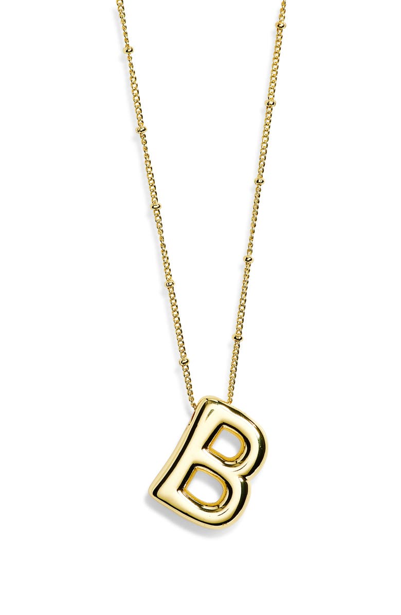 Leith 3D Initial Pendant Necklace, Alternate, color, B- Gold