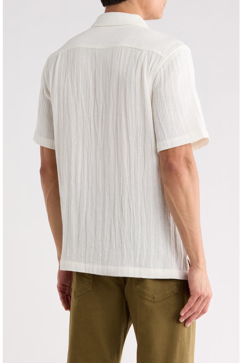 Textured Cotton Camp Shirt, Alternate, color, EGRET