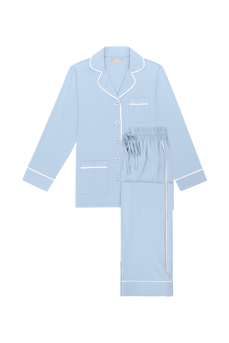 Luxe Stretch Cotton Pajama Set, Alternate, color, Mist Blue