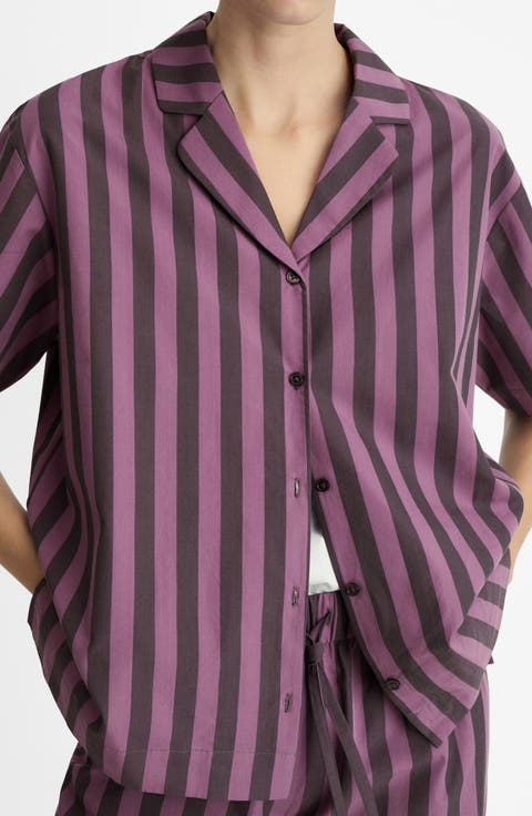 Stripe Cotton Pajama Top