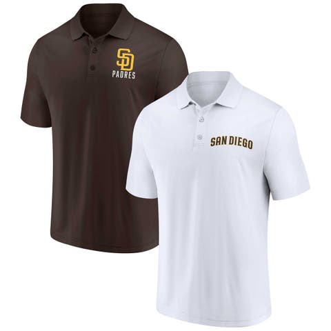 Men's Fanatics Branded Brown/White San Diego Padres Two-Pack Logo Lockup Polo Set