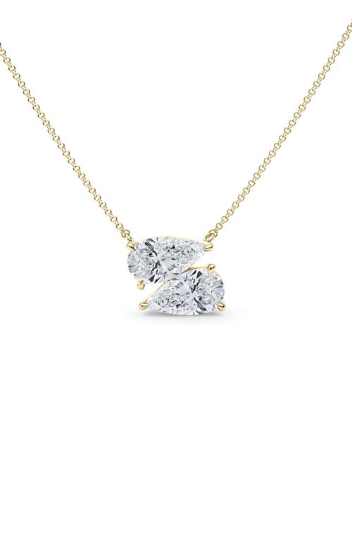 Hautecarat Lab Grown Diamond Twin Pear Cut Pendant Necklace
