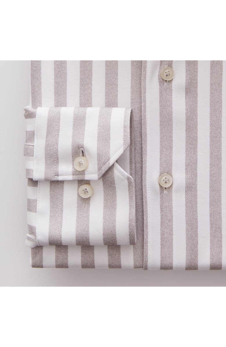 Emanuel Berg 4Flex Modern Fit Stripe Knit Button-Up Shirt, Alternate, color, Light Grey