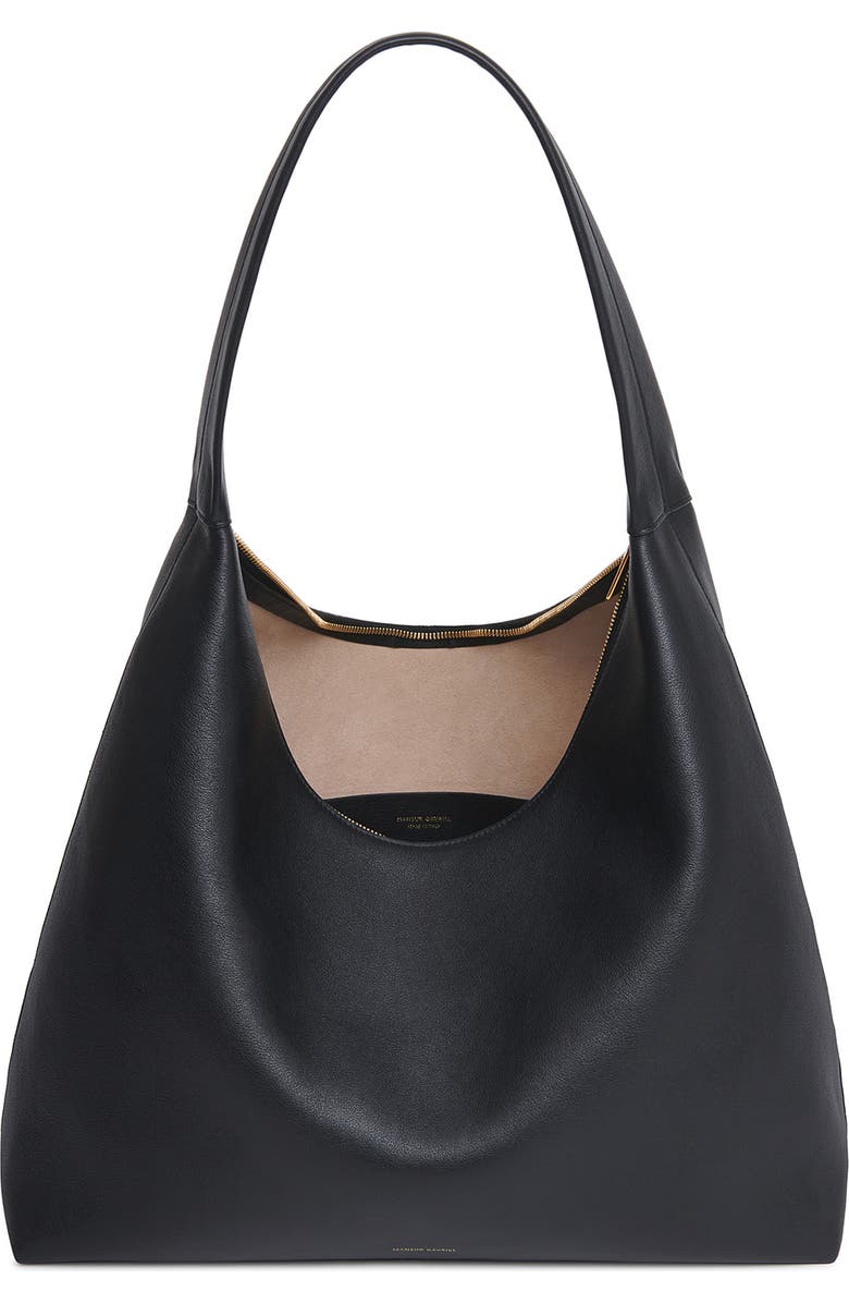Mansur Gavriel Maxi Candy Leather Hobo Bag, Alternate, color, Black
