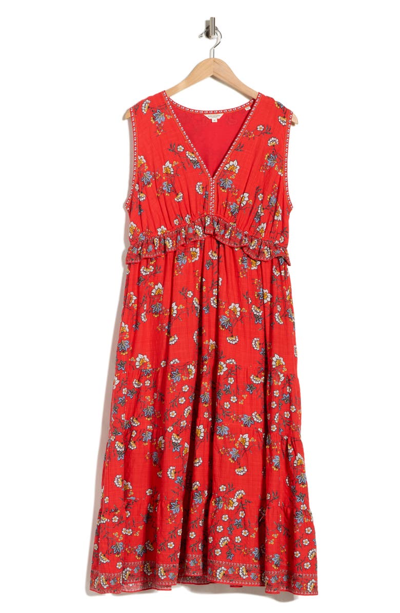 MAX STUDIO Sleeveless Surplice Maxi Dress, Main, color, Red Floaty Floral