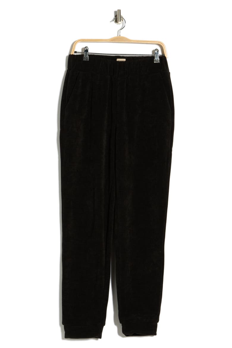 Plush Sueded Joggers, Alternate, color, BLACK