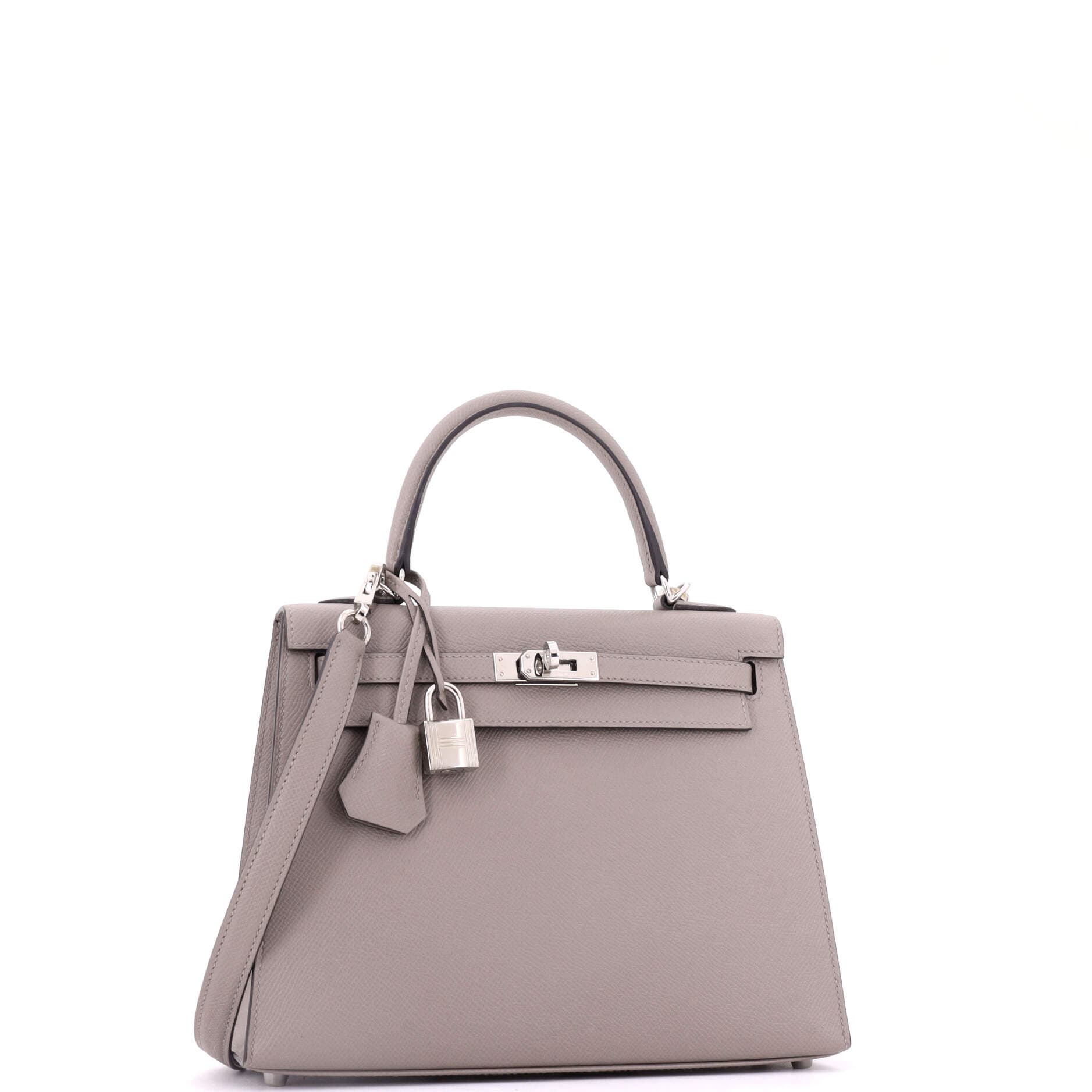Kelly Handbag Grey Epsom With Palladium Hardware 25, Alternate, color, Grey