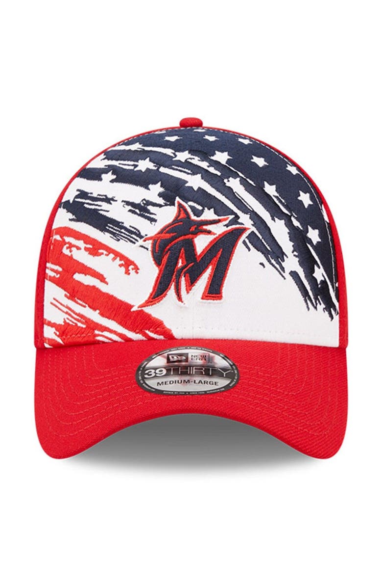New Era Men's New Era Red Miami Marlins 2022 4th of July 39THIRTY Flex Hat, Alternate, color, 