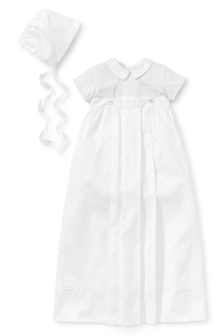 Graham Christening Romper, Detachable Skirt & Hat Set, Alternate, color, WHITE