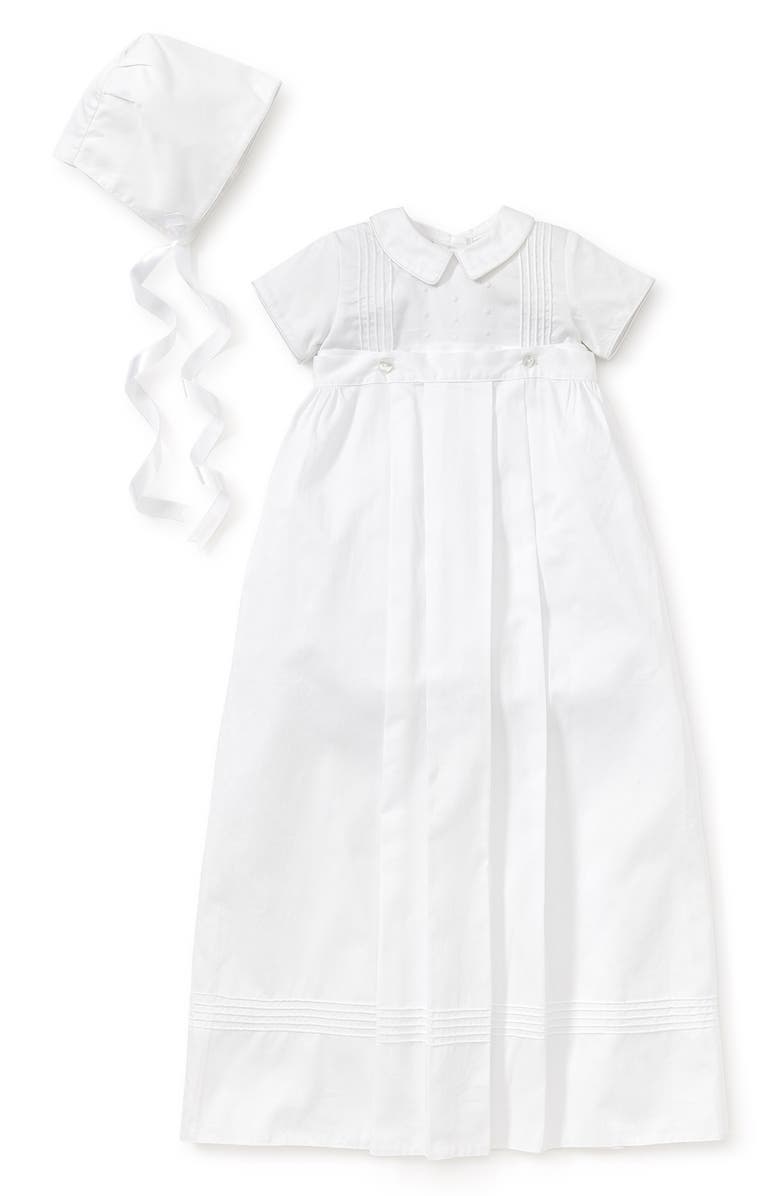 Kissy Kissy Graham Christening Romper, Detachable Skirt & Hat Set, Alternate, color, White