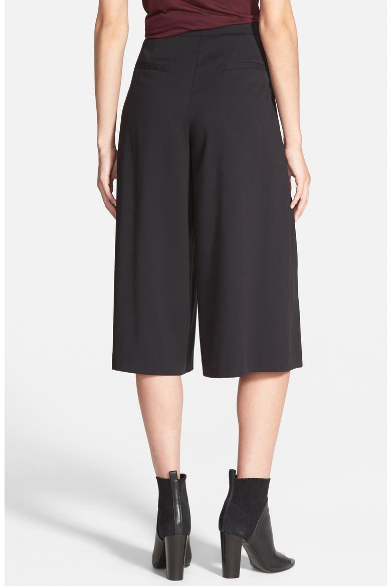 Pleated Culottes, Alternate, color, BLACK