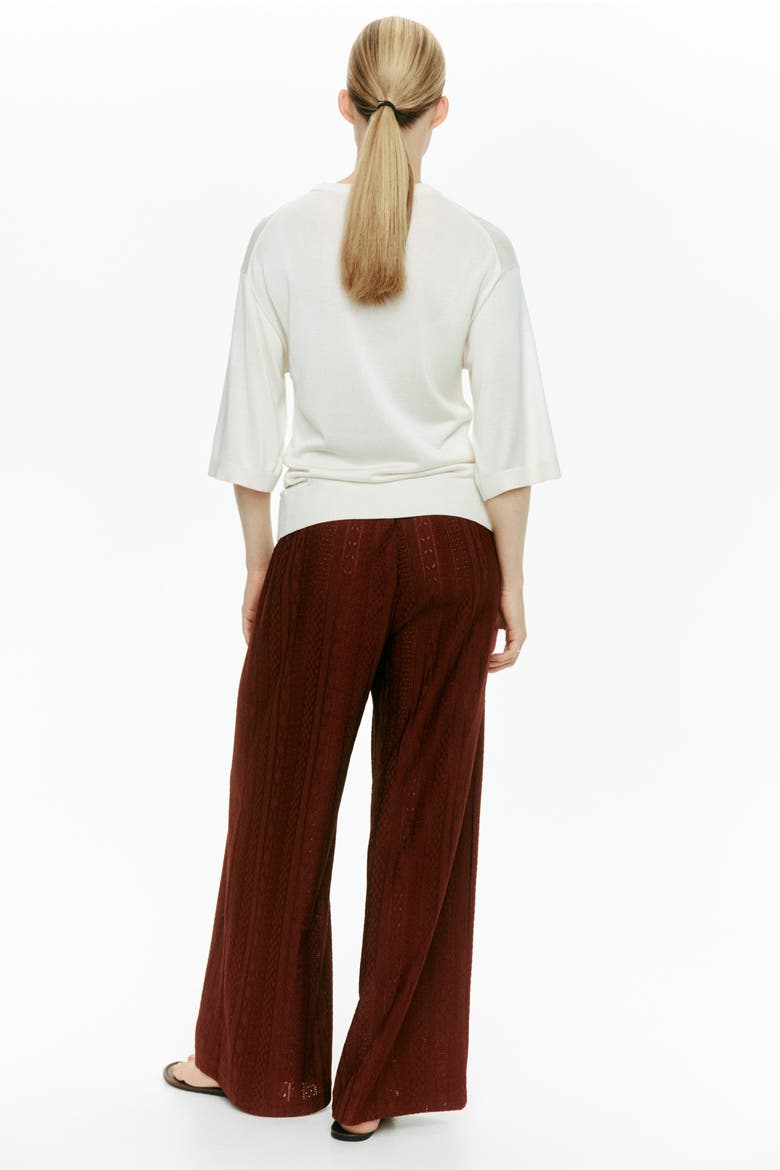 Mama Lace-look Jersey Trousers, Alternate, color, Rust brown