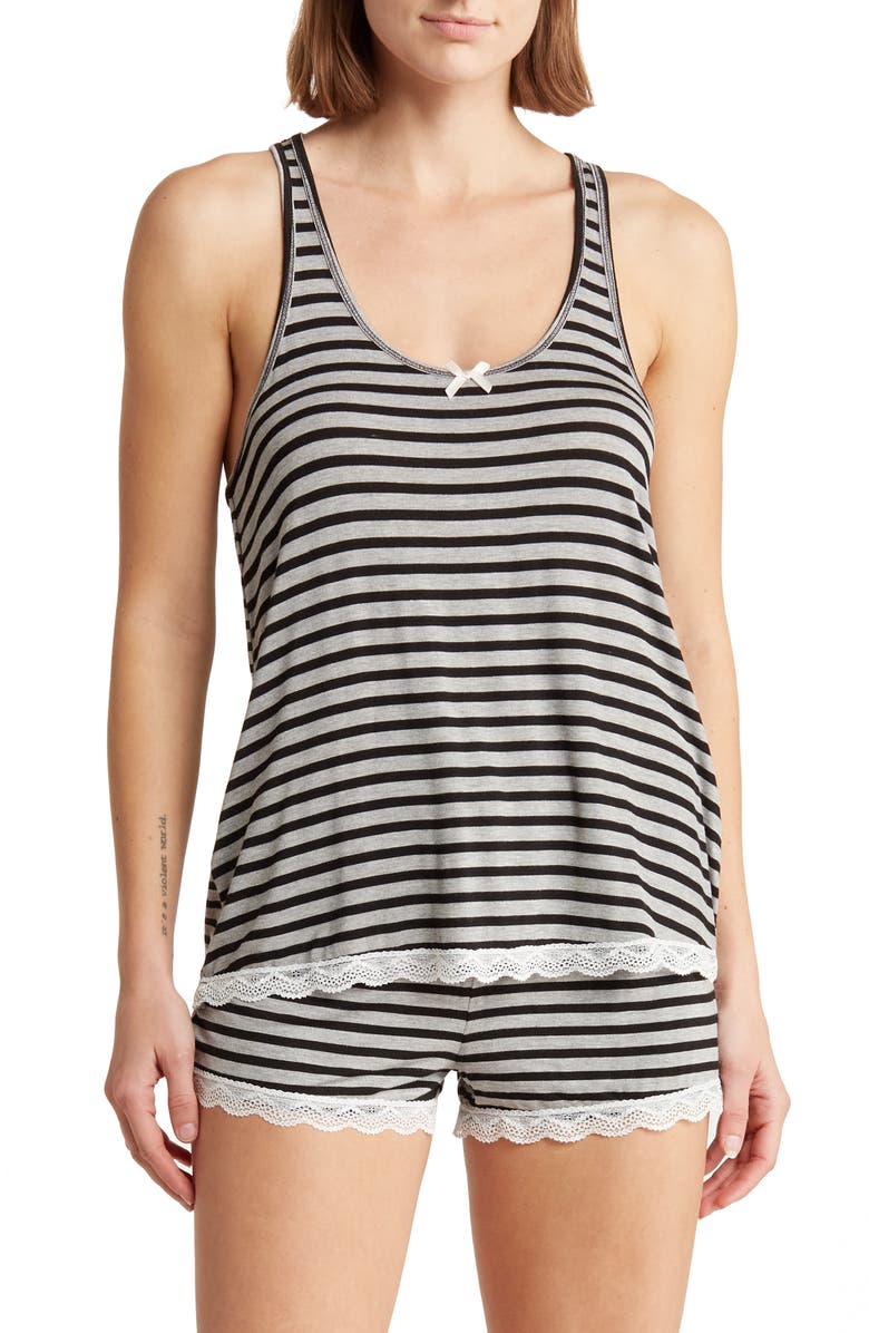 Honeydew Intimates Short Pajamas, Main, color, Black Stripe