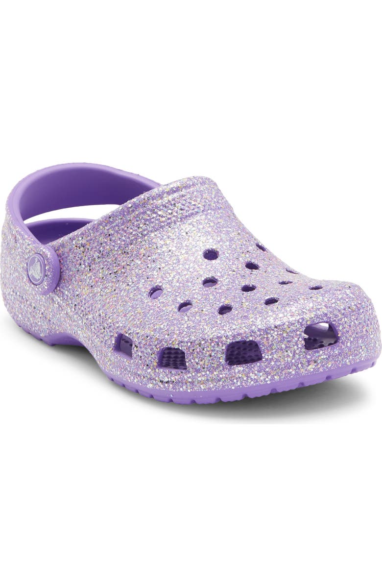 CROCS Kids' Classic Glitter Clog, Main, color, Purple