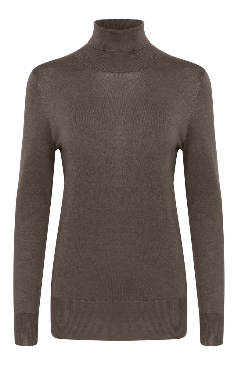 Kaffe KAastrid Roll Neck Jumper, Alternate, color, Major Brown