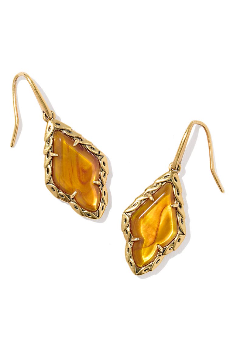 Kendra Scott Adeline Drop Earrings, Main, color, Vintage Gold Amber Illusion