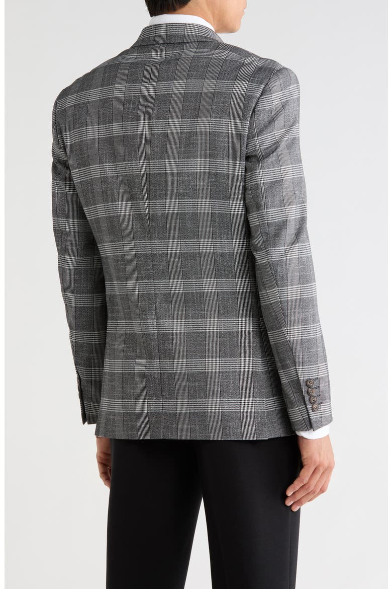 Double Breasted Glen Plaid Sport Coat, Alternate, color, GREY