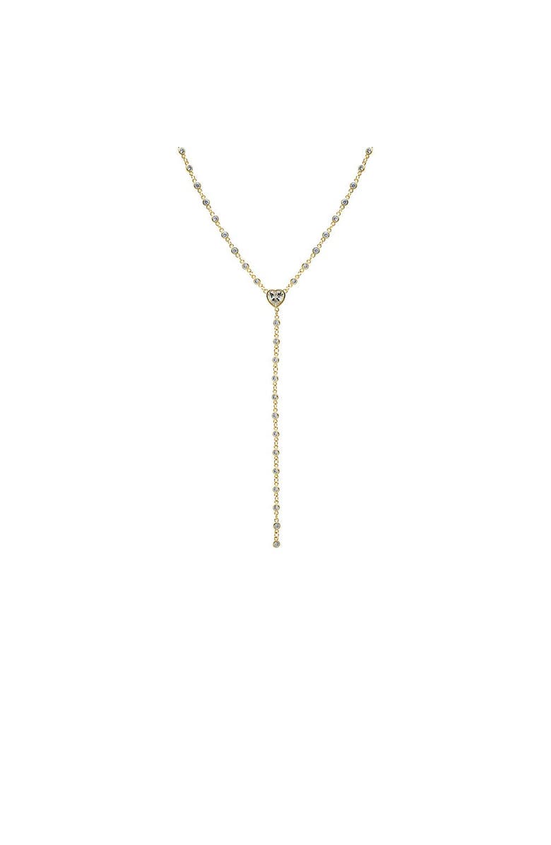 BY ADINA EDEN CZ Bezeled All Around Lariat Necklace, Main, color, Gold