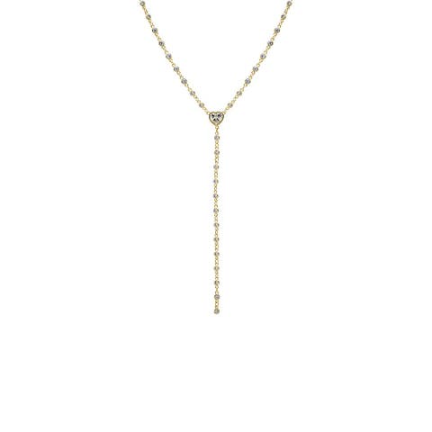 CZ Bezeled All Around Lariat Necklace
