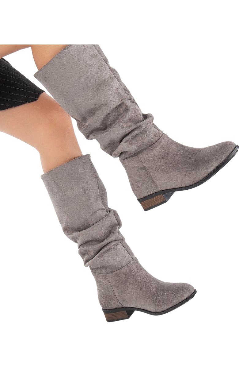 Forever & Always Shoes Maribel Knee High Slouch Boots, Alternate, color, Grey