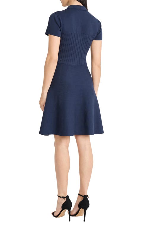 Maggy London Fit & Flare Sweater Minidress In Blue