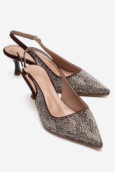 Nella Embellished Slingback Pointed Toe Pump (Women)