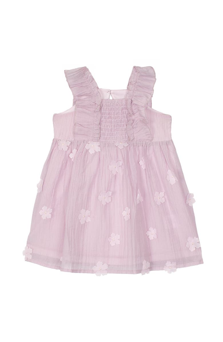Isobella & Chloe Lavender Luna Petals Baby Toddler Dress, Main, color, Purple