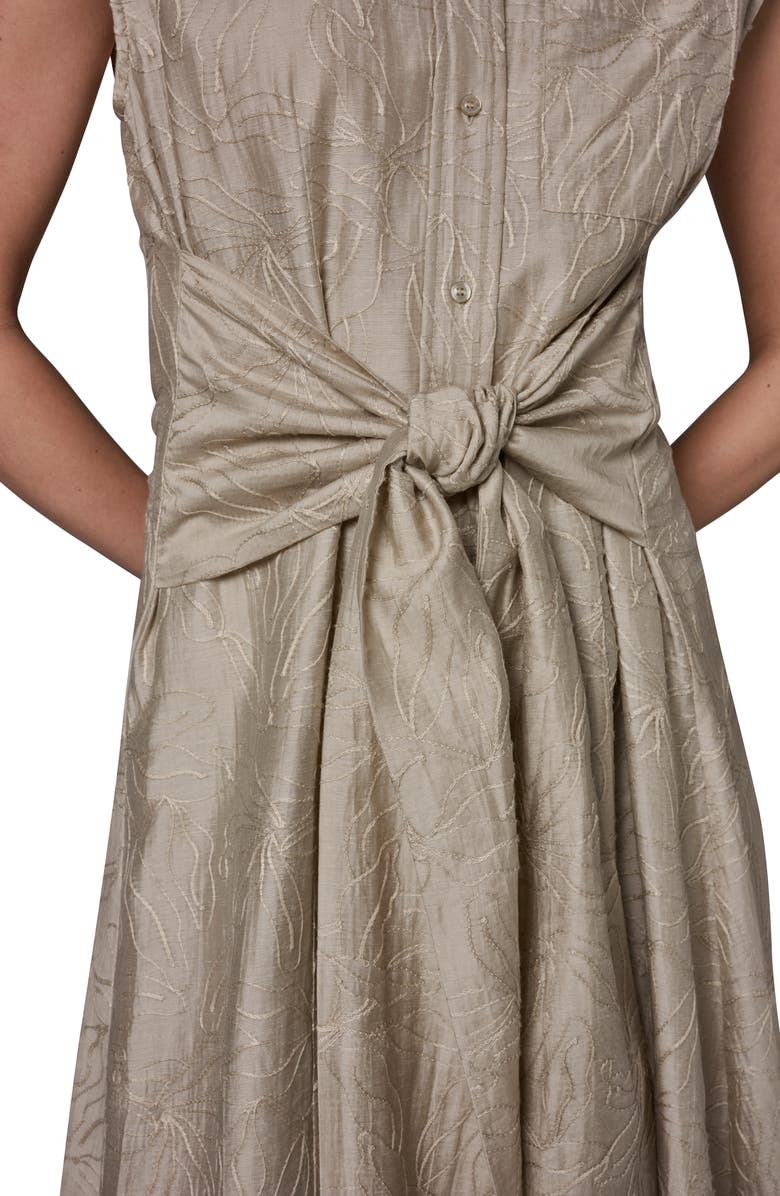 Donna Karan New York Embroidered Handkerchief Hem Midi Dress, Alternate, color, Tuscan Grey