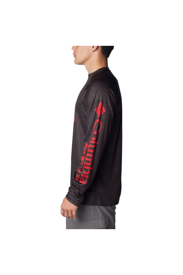 Men's Columbia  Heather Charcoal Georgia Bulldogs PFG Terminal Tackle Omni-Shade Raglan Long Sleeve T-Shirt, Alternate, color, Heather Charcoal