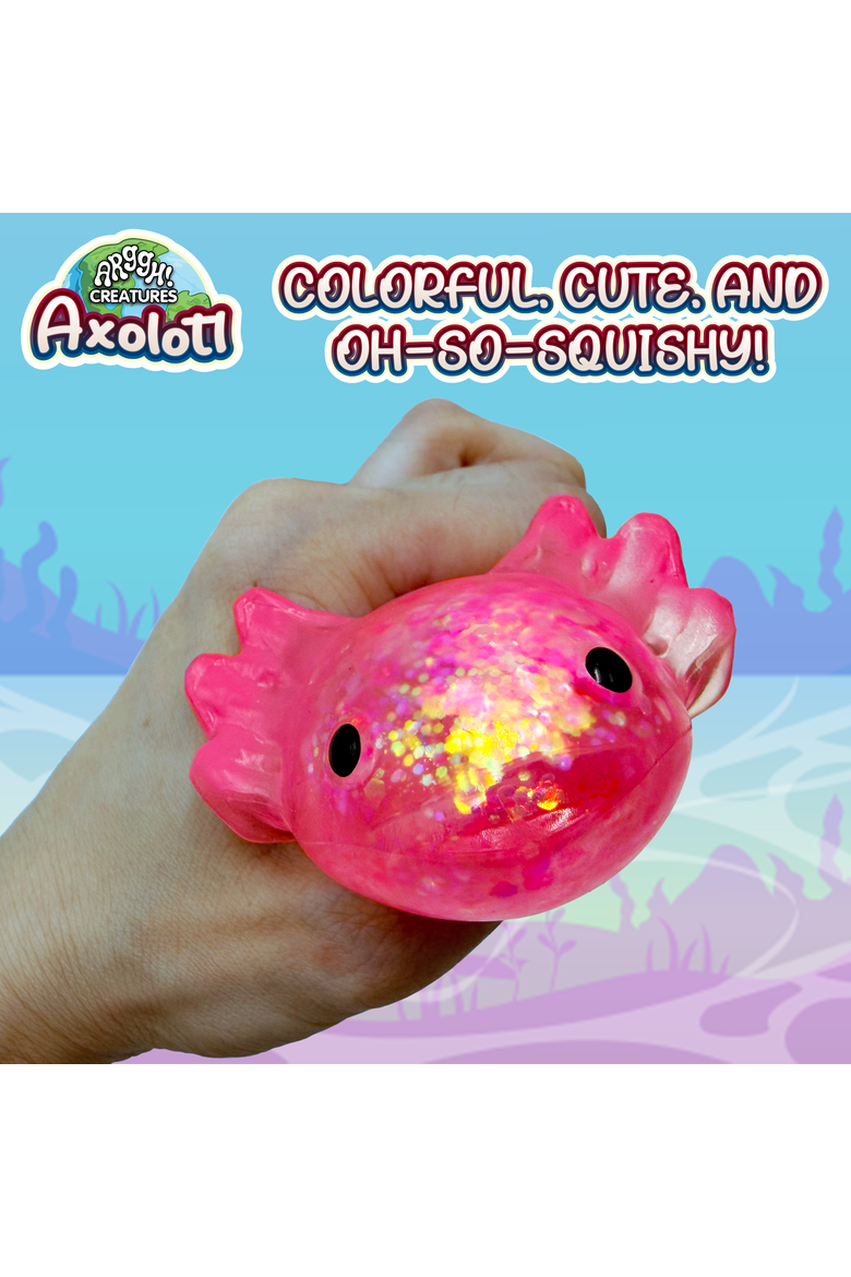 Axolotl Stress Toy - Glitter Pink, Alternate, color, Pink