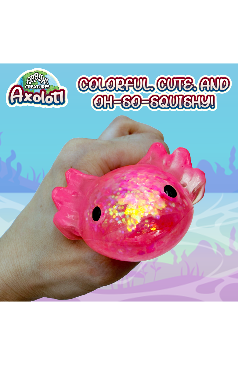 Power Your Fun Axolotl Stress Toy - Glitter Pink, Alternate, color, Pink