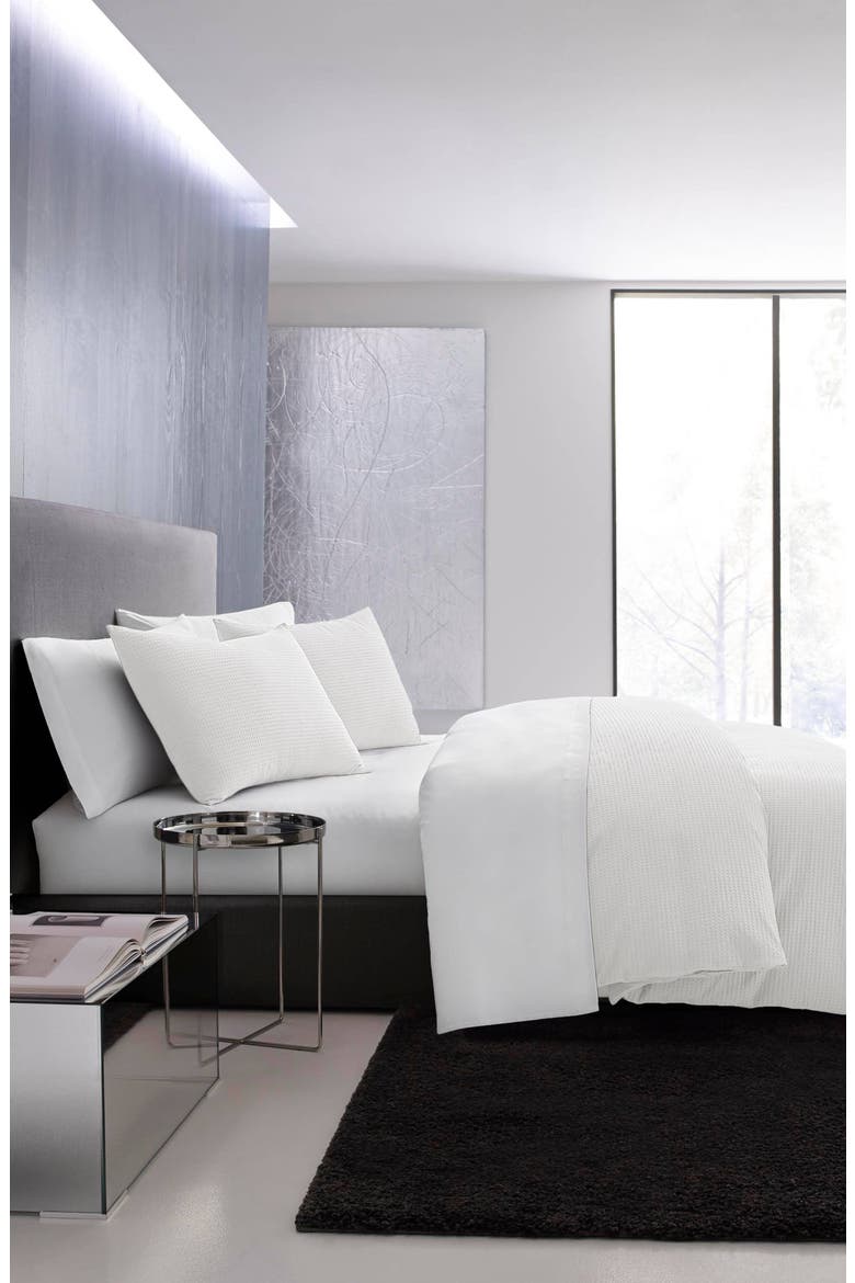 Waffle Piqué Duvet Cover & Sham Set, Alternate, color, WHITE