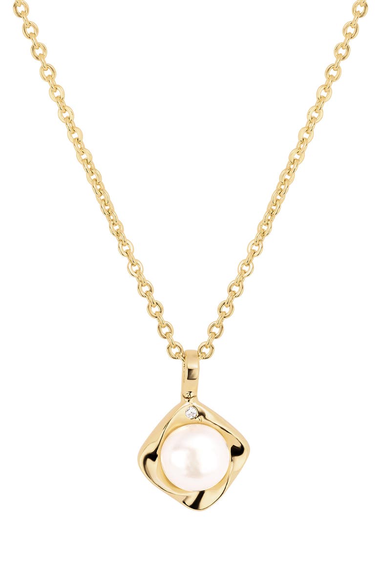 ATHRA LUXE Modern Muse Faux Pearl Pendant Necklace, Main, color, 