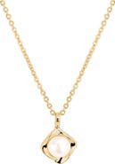 ATHRA LUXE Modern Muse Faux Pearl Pendant Necklace