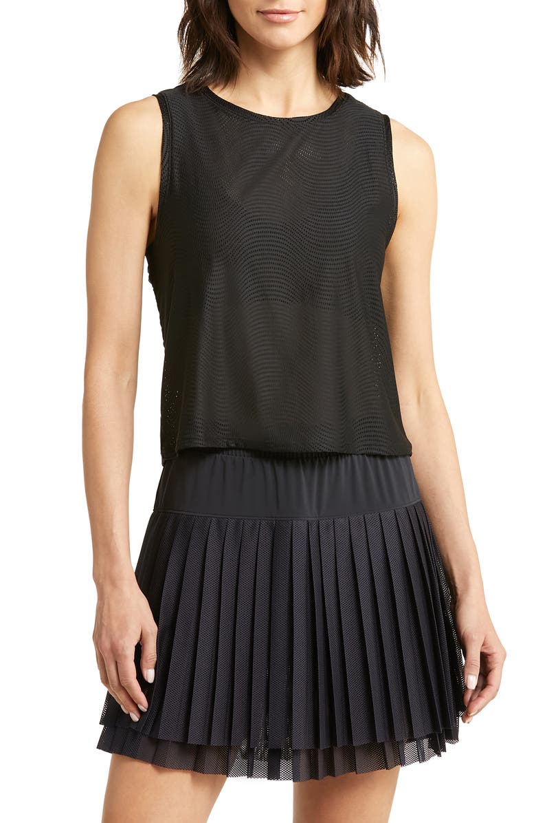 Zella Wave Mesh Crop Tank, Main, color, 