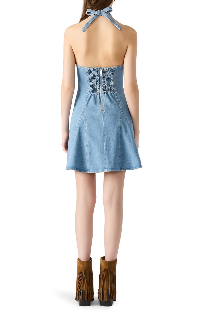Steve Madden Malia Denim Fit & Flare Dress, Alternate, color, Medium Blue Denim