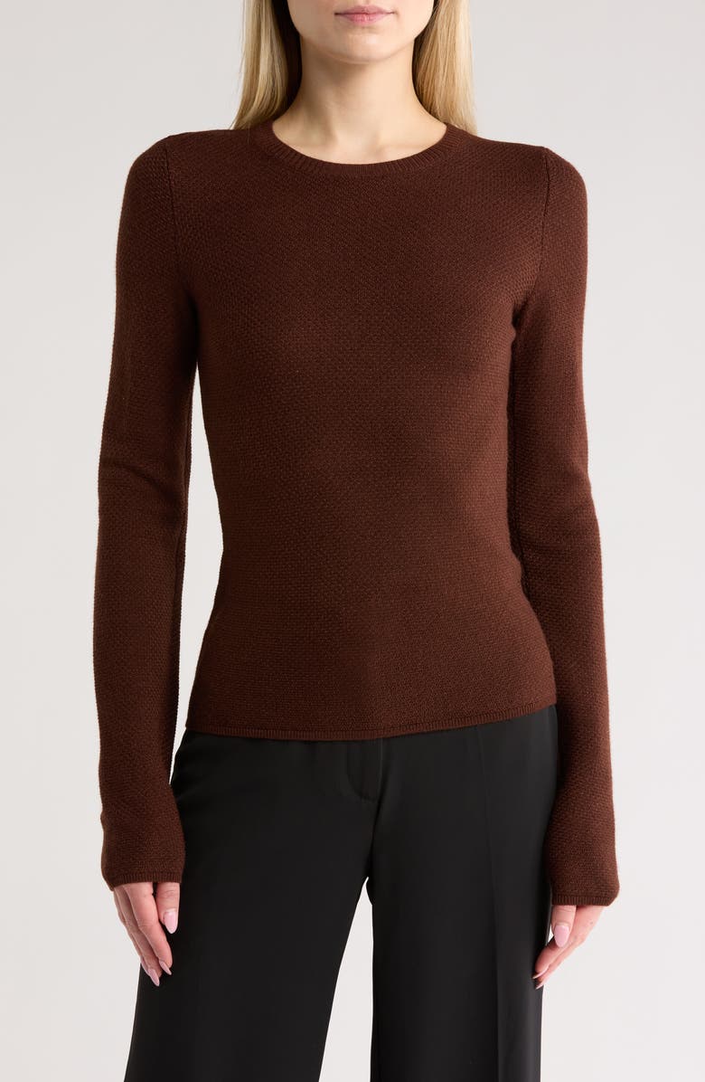 rag & bone Adiana Long Sleeve Wool Blend T-Shirt, Main, color, Morel