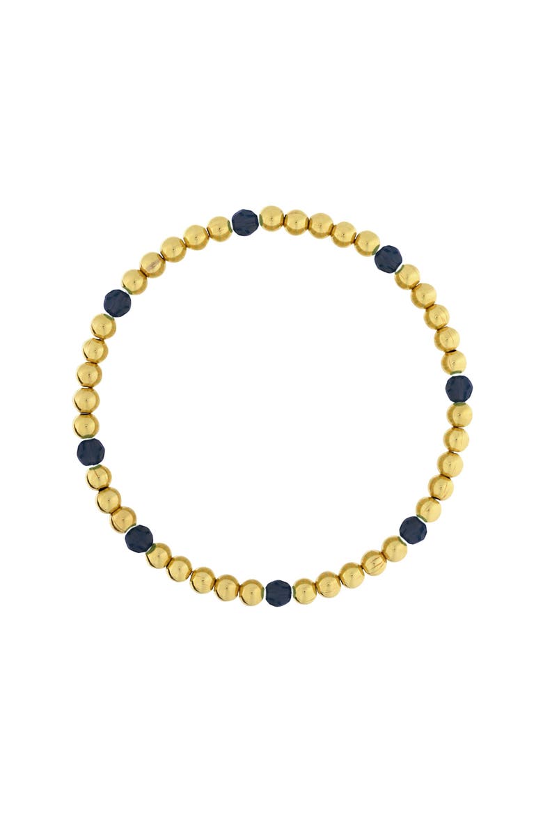 Women's 14K Gold Filled Dainty Accent Gemstone Bracelet, Main, color, Black