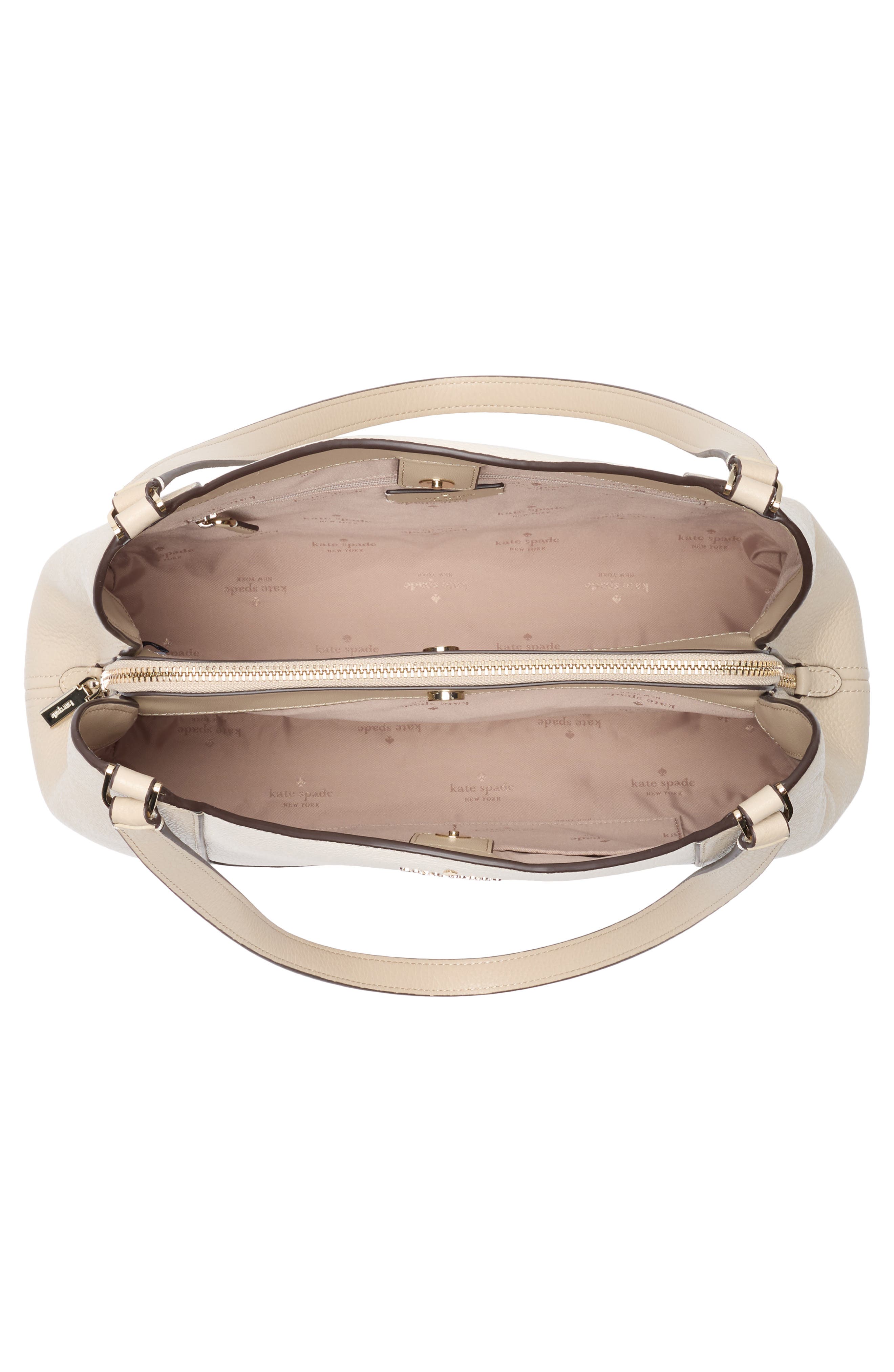 Kate Spade New York lena colorblock leather shoulder bag, Alternate, color, Light Sand Multi