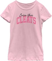 Lost Gods Girls' Funny Calm Your Cleats Graphic Short Sleeve T-Shirt